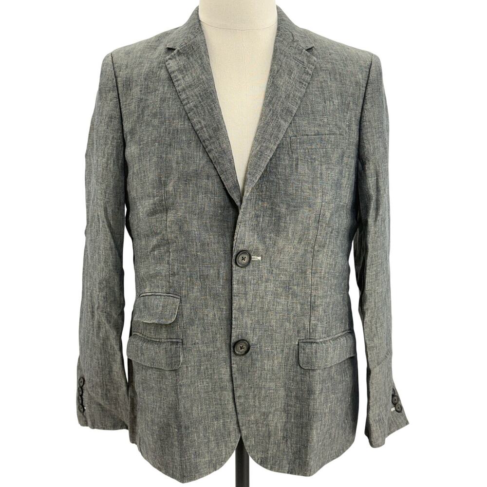 Penguin Munsingwear Gray Linen Sport Coat Blazer Mens 40R Jacket